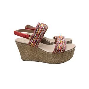 ALDO Orange Strappy Wedge Sandals Size 10